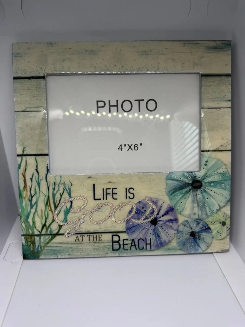 Life is good on the beach photo frame 4x6 Bedazzled
